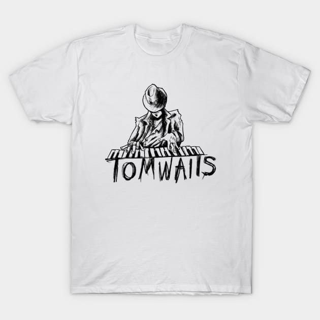 Tom Waits Cartoon Sketch T-Shirt by DMBarnham